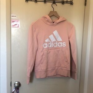 Adidas Light Pink Hoodie with White Logo